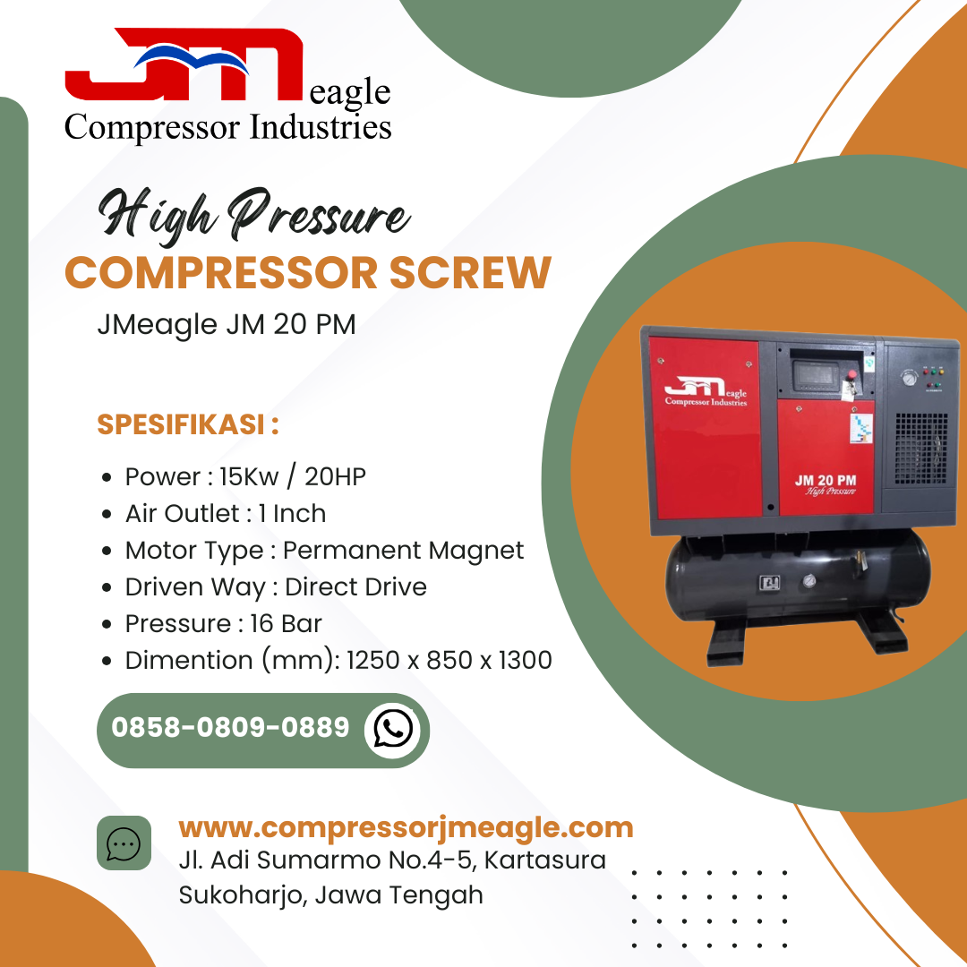 JMeagle High Pressure Compressor Screw JM 20 PM (20 HP)